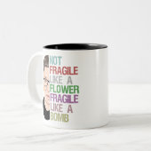 RBG Ruth Bader Ginsburg als een ventilator Tweekleurige Koffiemok (Voorkant links)