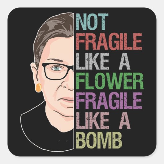 RBG Ruth Bader Ginsburg als een ventilator Vierkante Sticker (Voorkant)