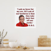 RBG Ruth Bader Ginsburg Quote Feminis Women Rights Poster (Keuken)