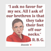 RBG Ruth Bader Ginsburg Quote Feministische Vrouwe Sticker (Vel)