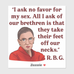 RBG Ruth Bader Ginsburg Quote Feministische Vrouwe Sticker