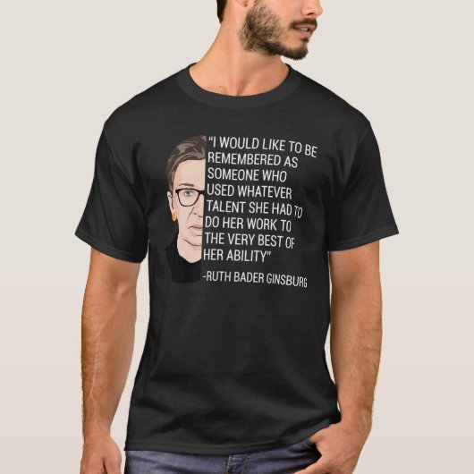 RBG Ruth Bader Ginsburg Tribute RIP T-shirt (Voorkant)