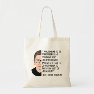 RBG Ruth Bader Ginsburg Tribute RIP Tote Bag