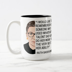 RBG Ruth Bader Ginsburg Tribute RIP Tweekleurige Koffiemok
