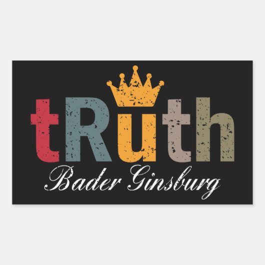 RBG - Ruth Bader Ginsburg Truth Crown Rechthoekige Sticker (Voorkant)