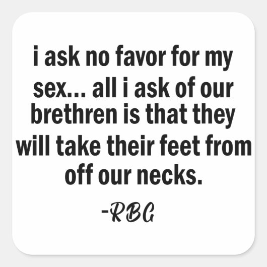 RBG, Ruth Badger Ginsburg, sterke vrouw Vierkante Sticker (Voorkant)