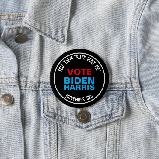 RBG Ruth ZENDT me BIDEN HARRIS 2020 Ronde Button 7,6 Cm (In situ)