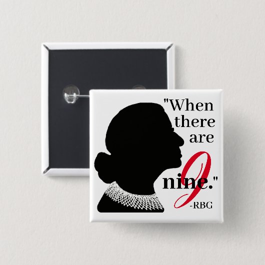 RBG Silhouette wanneer er Nine Citaat Button zijn (Voorkant /achterkant)