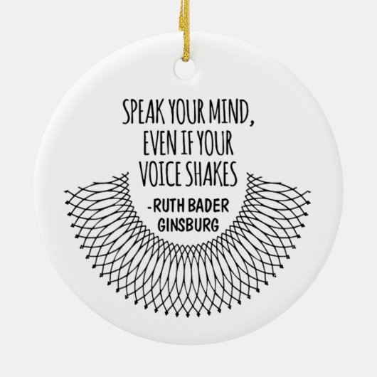 RBG spreekt uw geest zelfs als uw stem deelt Keramisch Ornament (Achterkant)