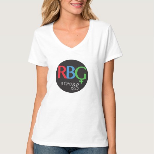 RBG Sterke vrouwen V-Neck T-Shirt (Voorkant)