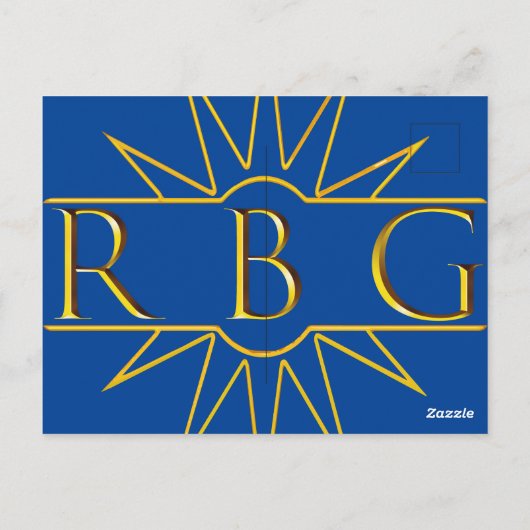 Rbg Sweat Golden Design Briefkaart (Achterkant)