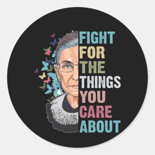 RBG vecht voor de dingen waar je om geeft Ronde Sticker (Voorkant)