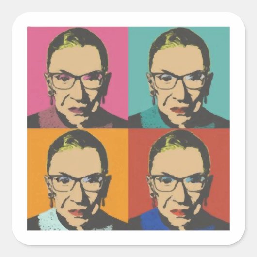 RBG Vrouwen, feministe, feministe, beruchte RBG Vierkante Sticker (Voorkant)