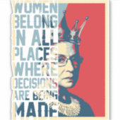RBG Vrouwen horen in alle plaatsen thuis Sticker (Voorkant)