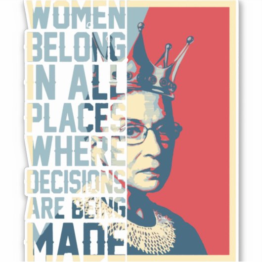 RBG Vrouwen horen in alle plaatsen thuis Sticker (Voorkant)