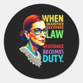 Rbg wanneer onrecht wet verzet wordt ronde sticker (Voorkant)