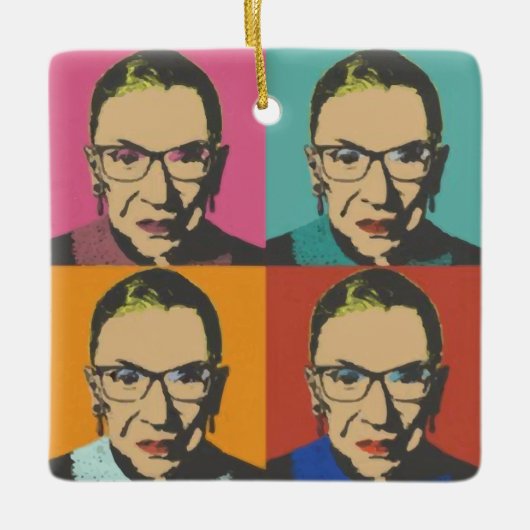RBG Women's, beruchte RBG, Ruth Bader Ginsburg Keramisch Ornament (Voorkant)