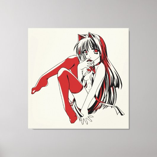 RBP, Neko de Sexy Anime Cat Girl Furry Canvas Afdruk (Voorkant)