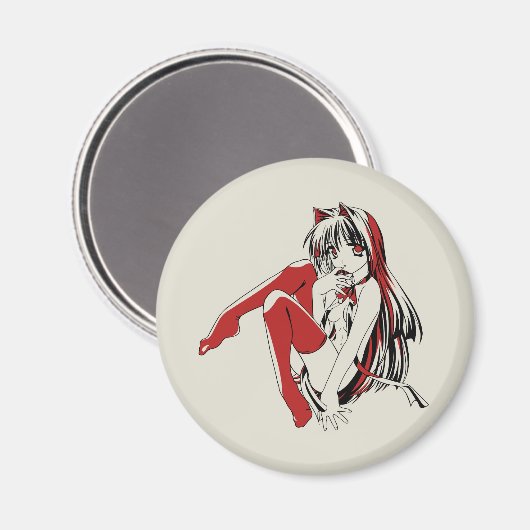 RBP, Neko de Sexy Anime Cat Girl Furry Magneet (Voorkant / Achterkant)