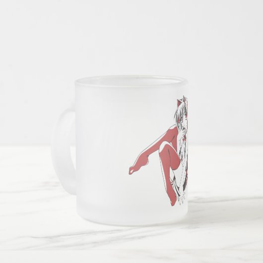 RBP, Neko de Sexy Anime Cat Girl Furry Matglas Koffiemok (Voorkant links)