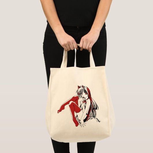 RBP, Neko de Sexy Anime Cat Girl Furry Tote Bag (Voorkant (product))