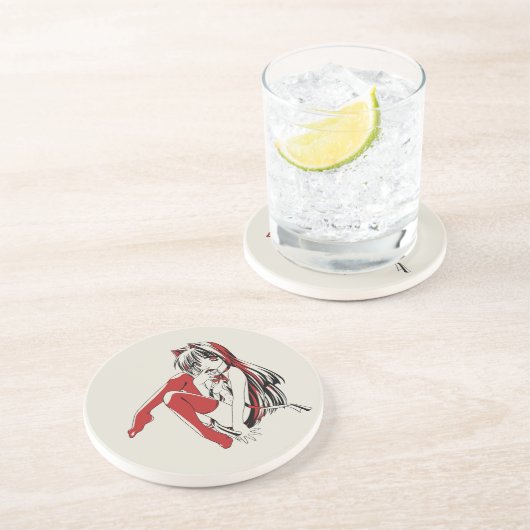 RBP, Neko de Sexy Anime Cat Girl Furry Zandsteen Onderzetter (Zijkant)