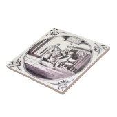 RBT01 Delft Biblical Manganese Red Ceramic Tile Tegeltje (Zijkant)