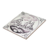 RBT02 Delft Biblical Manganese Red Ceramic Tile Tegeltje (Zijkant)