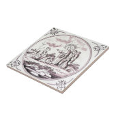 RBT03 Delft Biblical Manganese Red Ceramic Tile Tegeltje (Zijkant)