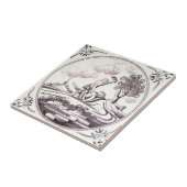 RBT04 Delft Biblical Manganese Red Ceramic Tile Tegeltje (Zijkant)