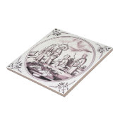 RBT05 Delft Biblical Manganese Red Ceramic Tile Tegeltje (Zijkant)