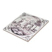 RBT06 Delft Biblical Manganese Red-Tegel Tegeltje (Zijkant)