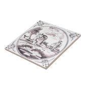 RBT07 Delft Biblical Manganese Red Ceramic Tile Tegeltje (Zijkant)