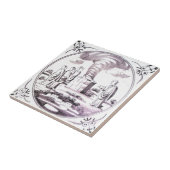 RBT10 Delft Biblical Manganese Red-keramische tege Tegeltje (Zijkant)