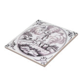 RBT12 Delft Biblical Manganese Red Ceramic Tile Tegeltje (Zijkant)