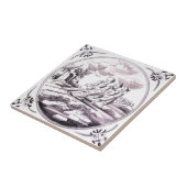 RBT13 Delft Biblical Manganese Red Ceramic Tile Tegeltje (Zijkant)