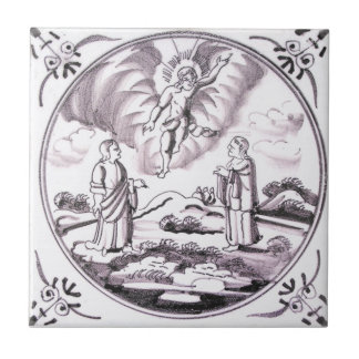 RBT14 Delft Biblical Blue of Deep Red Ceramic Tege Tegeltje