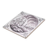 RBT17 Delft Biblical Manganese Red-keramische tege Tegeltje (Zijkant)