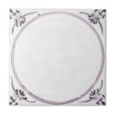 RBT18 Delft Biblical Manganese Red Ceramic Tile Tegeltje (Voorkant)