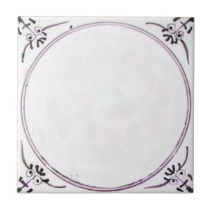 RBT18 Delft Biblical Manganese Red Ceramic Tile Tegeltje