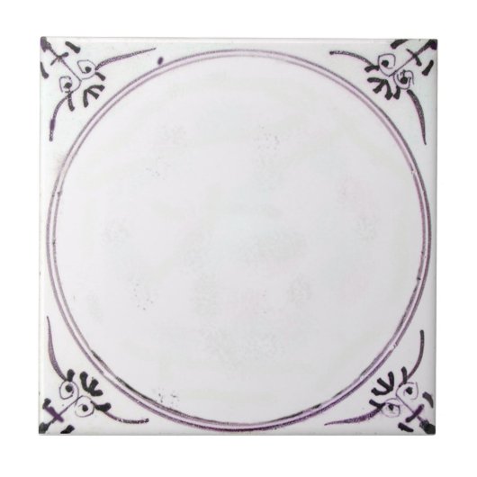 RBT18 Delft Biblical Manganese Red Ceramic Tile Tegeltje (Voorkant)