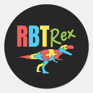 RBT Rex Registered Behavioral Therapist Ronde Sticker