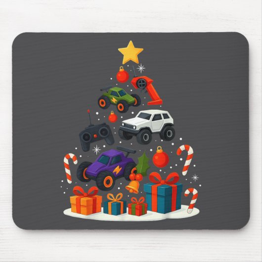 Rc Auto Racing Coureur Kerstboom Kerstmis Muismat (Voorkant)