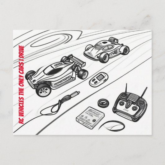 Rc auto's met Transmiter en andere RC-tools Briefkaart (Voorkant)
