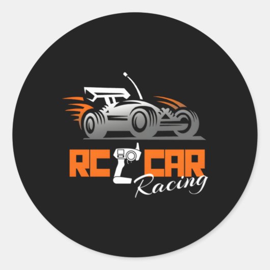 RC Auto's Racing Hobby Ronde Sticker (Voorkant)