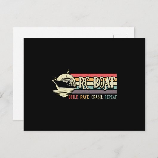 RC Boat Build Race Crash Herhaal Model RC Boats Briefkaart (Voorkant / Achterkant)