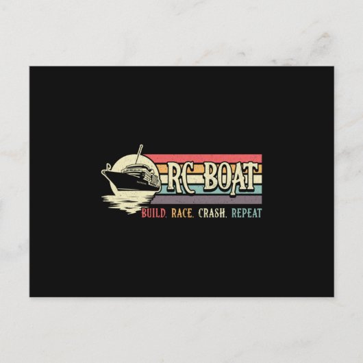 RC Boat Build Race Crash Herhaal Model RC Boats Briefkaart (Voorkant)