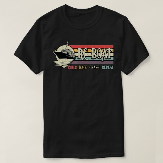 RC Boat Build Race Crash Repareert  RC op afstand T-shirt (Design voorkant)