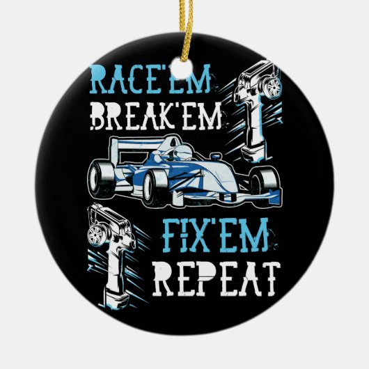 RC Car Remote Control Racing Race die ze breken Keramisch Ornament (Voorkant)