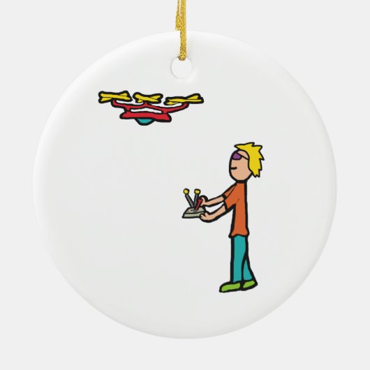 RC Drone Flying Keramisch Ornament (Achterkant)